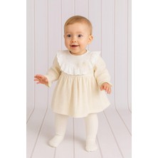 Dinamik çocuk Kız Bebek Fırfırlı Dantel Yaka Uzun Kollu Mevsimlik Elbise Baharlık Şık Model 3-6-9-12-18-24AY