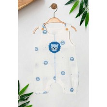 Dinamik çocuk Erkek Bebek Müslin Tulum Aslan Nakışlı Alttan Çıtçıtlı 0-3-6-9-12AYLIK %100 Pamuk