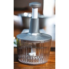 Solingen Gümüş Renk  5 Bıçaklı Manuel Doğrayıcı El Rondosu El Blenderi El Basmalı Rondo