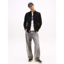 Tommy Jeans Regular Fit Siyah Düz Erkek Gömlek DM0DM22021BDS Tjm Reg Baby Cord Shı