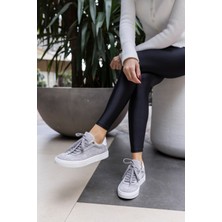 Angelina Jones Seventy Kadin Gri Gercek Deri Süet Sneaker
