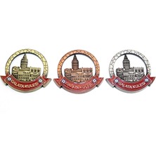 River World Magnet Teması Istanbul Metal Yuvarlak Tasarım Galata Kulesi