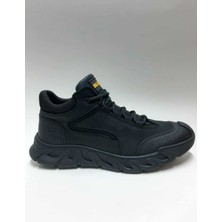 Bulldozer Hakiki Deri Siyah Renk Nubuk Bağcıklı Esnek Kauçuk Tabanlı Dar Kalıp Kışlık Erkek Ayakkabı C-9825005395BULL