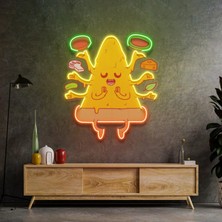 Honey Concept Meditasyon Yapan Pizza Dilimi Neon LED