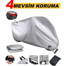 Asya Pars 250 Kilit ve Arka Çanta Uyumlu (Gri) Motorsiket Brandası Motor Örtüsü Çadır Su Geçirmez Motosiklet Brandası