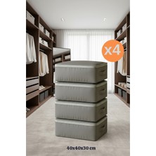 Teksnil Home | 4 Adet Çok Amaçlı Giysi Dolap Düzenleyici Hurç- Kazak-Giysi-Pike-Battaniye Hurcu 40X40X30 cm