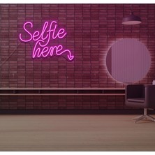 Honey Concept Selfie Here Neon LED Yazı