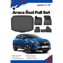 Ko Kaliteoto Nissan Qashqai 2024 Model Yumuşak Paspas+Alt Bagaj Havuzu Seti