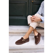 Angelina Jones Carmen Kadın Taba Tutun Gercek Suet Loafer Ayakkabi