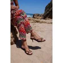 Angelina Jones Erice Kadın Siyah Suet Toka Detay 5.5 cm Topuk Terlik