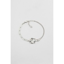 So CHIC Esmeralda 18 Ayar Beyaz Altın Kaplama 19 cm Gümüş Inci Bileklik