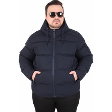 Moc Grande Mocgrande Erkek Büyük Beden Kapüşonlu Mont Lusso 2505 Lacıvert