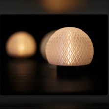 Hivhestin Orbs Desenli 3D Baskı Tealight – Gece Lambası | Pla Malzeme | 10 cm | 1 Adet Tealight Dahil