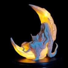 Hivhestin Ay Işığında Okuyan Kadın Dekoratif Masaüstü Objesi - 3D Baskı - Pla - LED Tealight Dahil