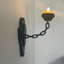 Hivhestin Dekoratif Zincirli Duvar Apliği – 3D Yazıcı Baskı Pla – LED Tealight Dahil