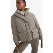 DeFacto Su İtici Oversize Fit Geniş Kalıp Dik Yaka Fermuarlı Çıtçıtlı Cepli Şişme Mont E9266AX25WN