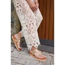 Angelina Jones Neretto Kadın Taba Gercek Deri Suet Eva Taban Terlık