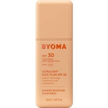 Byoma Güneş Kremi Ultralight Face Fluid, Güneş Koruması 50 ml Bu Ultra Hafif Sıvı, Tek Adımda Nemlendirme