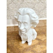 Hivhestin Einstein Karikatür Büst - 3D Baskı | 16 cm | Pla Malzeme | 3 Renk Seçeneği
