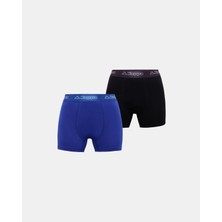 Kappa Logo Kabox 2 Erkek Siyah-Mavi Regular Fit Boxer