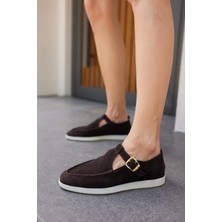 Angelina Jones Orbita Kadin Lacivert Gercek Deri Suet Loafer Ayakkabi