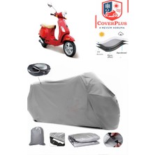 Autozel Vespa Lx 150 3V I.e Motor Brandası Gri Arka Çanta Uyumlu Motorsiket Brandası Motor Örtüsü Çadır Su Geçirmez Motosiklet Kılıfı Motor Brandası