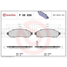 Brembo P56059 On Fren Balatasi 41060EA025 41060EB326 41060ZP00B