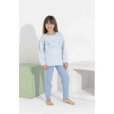Rapapa Kız Çocuk Interlok Pijama Takımı Uzun Kollu Rahat Kesim 8407M