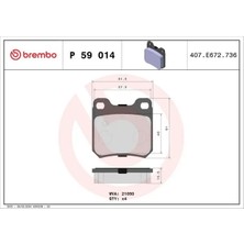 Brembo P59014 Arka Fren Balatasi 1605005 1605026 1605031