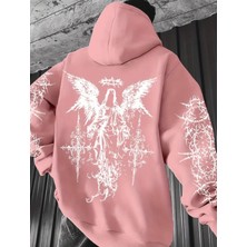 Amor Man Büyük Beden Özel Tasarım Kapüşonlu Gothıc Dikenler Sırt Baskılı Hip Hop Erkek Sweatshırt