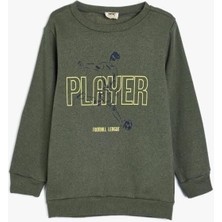 Koton Erkek Çocuk Sweatshirt Uzun Kollu Bisiklet Yaka Futbol Temalı Baskı Detaylı