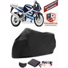 Autozel Suzuki Gsx-R 600 Srad Motor Brandası Siyah Motorsiket Brandası Motor Örtüsü Çadır Su Geçirmez Motosiklet Kılıfı Motor Brandası