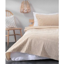 Merinos Modern Line 3 Parça Battaniye Seti - mocha