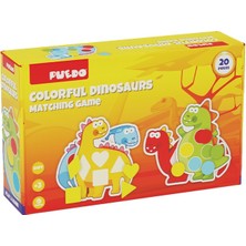 Puedo Colorful Dinosaurs / Renkleri ve Şekilleri Öğreten Oyun/ Eğlenceli Oyuncak /  29 Parça +3 Yaş