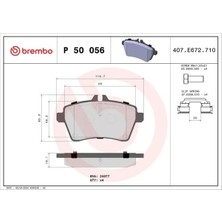 Brembo P50056 On Fren Balatasi A1694200320 A1694200720 A1694200920
