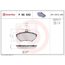 Brembo P85042 On Fren Balatasi 8E0698151 8E0698151A 8E0698151N