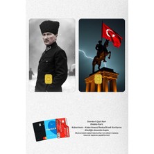 Huggy Craft Atatürk Kalpaklı ve Atlı 2'li Kart Kaplama Sticker, Çipli Banka/atm Kartlara Uyumlu