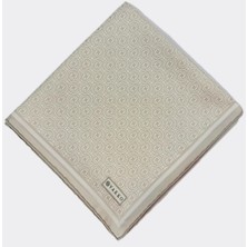 Vakko Tivil Monogram Ipek Eşarp 41408-EKRU