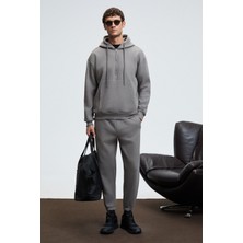 Grimelange ANSEL Erkek Lastikli Dar Paça Üç Cepli Yumuşacık Organik Pamuklu Koyu Gri Eşofman Altı