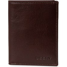 Deery Hakiki Deri Kahverengi Dikey Erkek Cüzdanı - 00216MKHVZ01