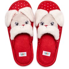 Twigy Bunny Çocuk Ev Terliği Kırmızı 30/35
