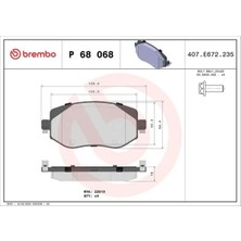 Brembo P68068 On Fren Balatasi 410603407R