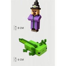 Minecraft Witch Cadı ve Yeşil Aksolotl Axolotl Set Hareketli Eklemli Figür