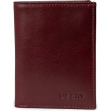 Deery Hakiki Deri Bordo Dikey Erkek Cüzdanı - 00216MBRDZ01