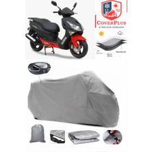 Autozel Asya Shark 150 Motor Brandası Gri Arka Çanta Uyumlu Motorsiket Brandası Motor Örtüsü Çadır Su Geçirmez Motosiklet Kılıfı Motor Brandası