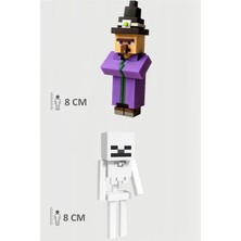 Minecraft Witch Cadı  ve Beyaz Skeleton Set Hareketli Eklemli Figür