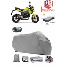 Autozel Honda Msx 125 Motor Brandası Gri Arka Çanta Uyumlu Motorsiket Brandası Motor Örtüsü Çadır Su Geçirmez Motosiklet Kılıfı Motor Brandası