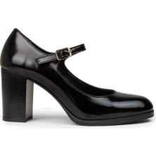 Deery Kadın Hakiki Rugan Siyah Mary Jane Günlük Ayakkabı - A2146ZSYHC03