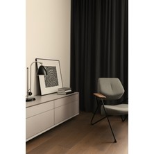 Ran Perde Düz Fon Perde - Koyu Gri - Pilesiz Düz Dikim - LL11