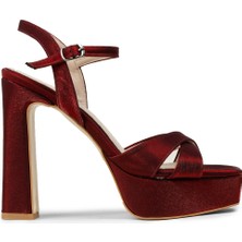 Deery Kadın Bordo Platform Topuk Abiye Ayakkabı - SM210ZBRDM01